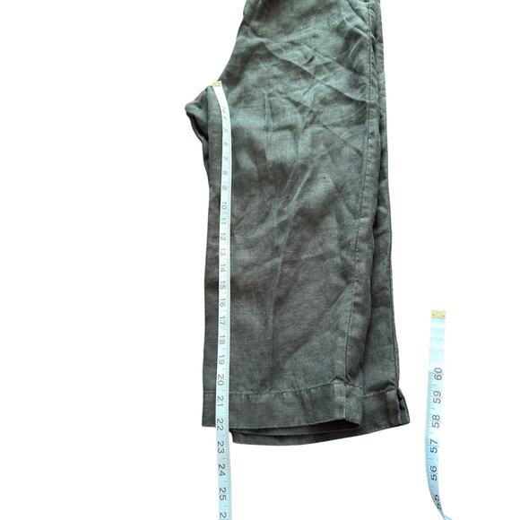 J. Jill Pure Jill Linen Slim Crop Pants Black Lagenlook Pull On Stretch Medium - Picture 9 of 11